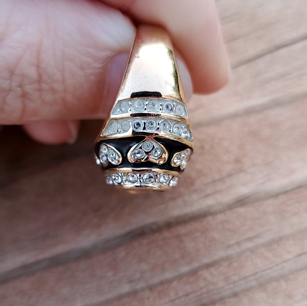 Vintage Gold Tone Citrine Statement Ring (Size 6) - Picture 3 of 7